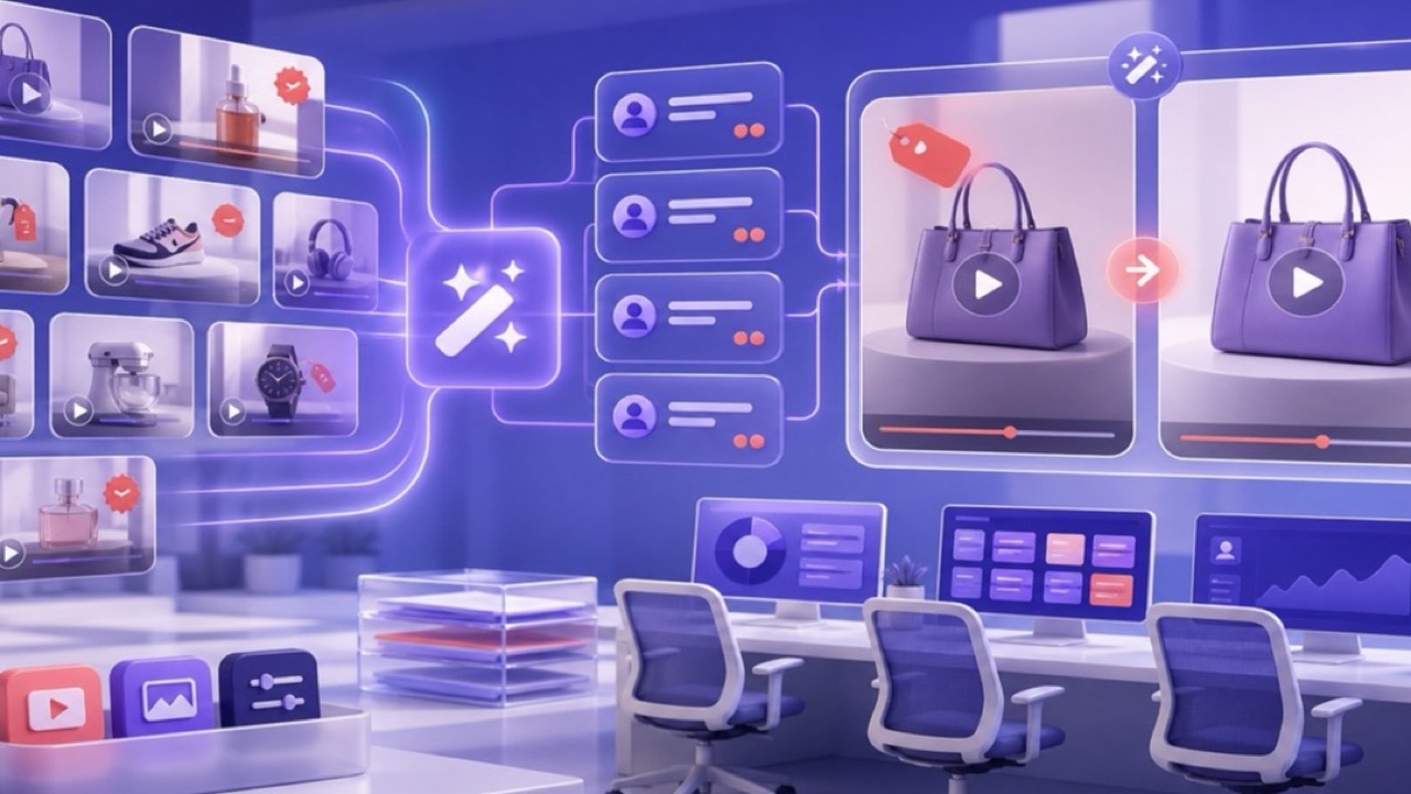 E-commerce batch video cleanup illustration